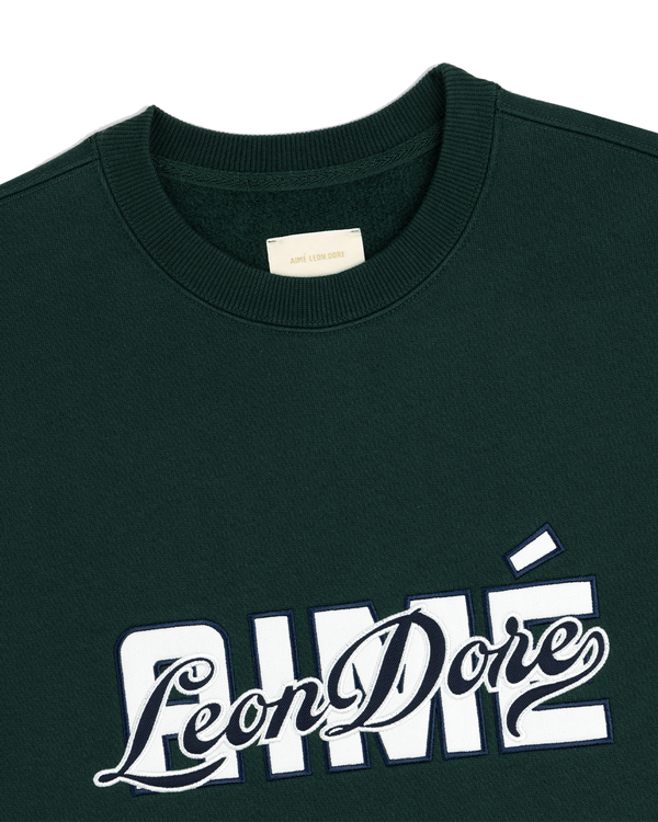 Moletom Aimé Leon Dore Overlay Logo Crewneck Sweatshirt Verde