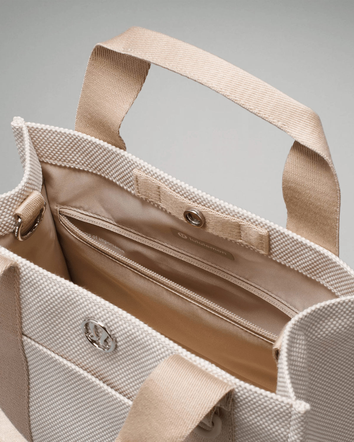 Bolsa Lululemon Mini Tote Bag Two - Tone Canvas 4.5L Bege - Lululemon - 11680405