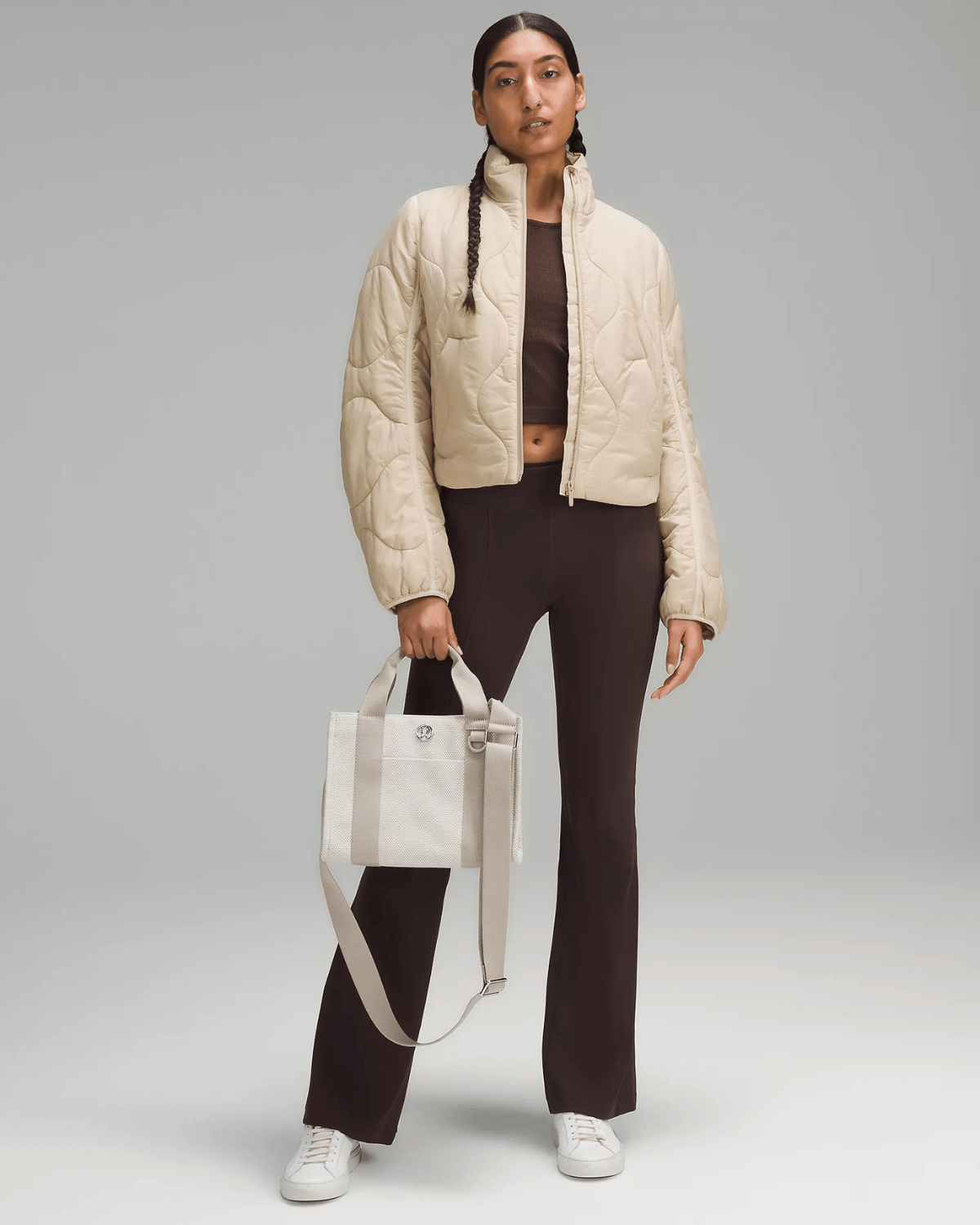 Bolsa Lululemon Mini Tote Bag Two - Tone Canvas 4.5L Bege - Lululemon - 11680405