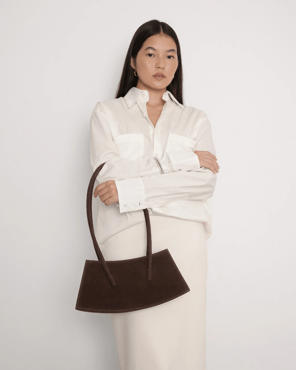 Bolsa Saint Studio Luci Cacto Suede Café Marrom