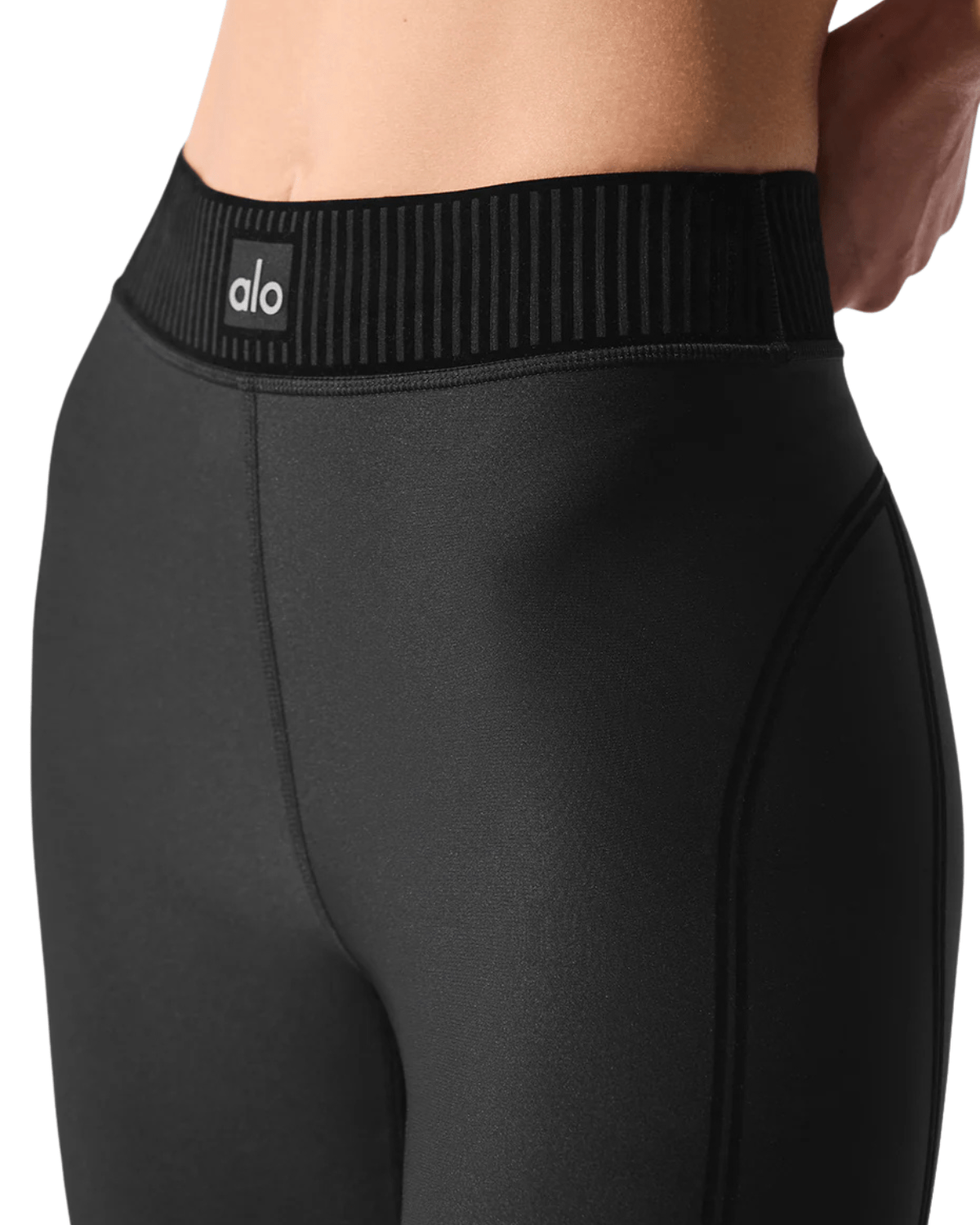 Calça Alo Yoga Airlift High - Waist 7/8 Line Up Legging Black Preto - Alo Yoga - w51154r - 1