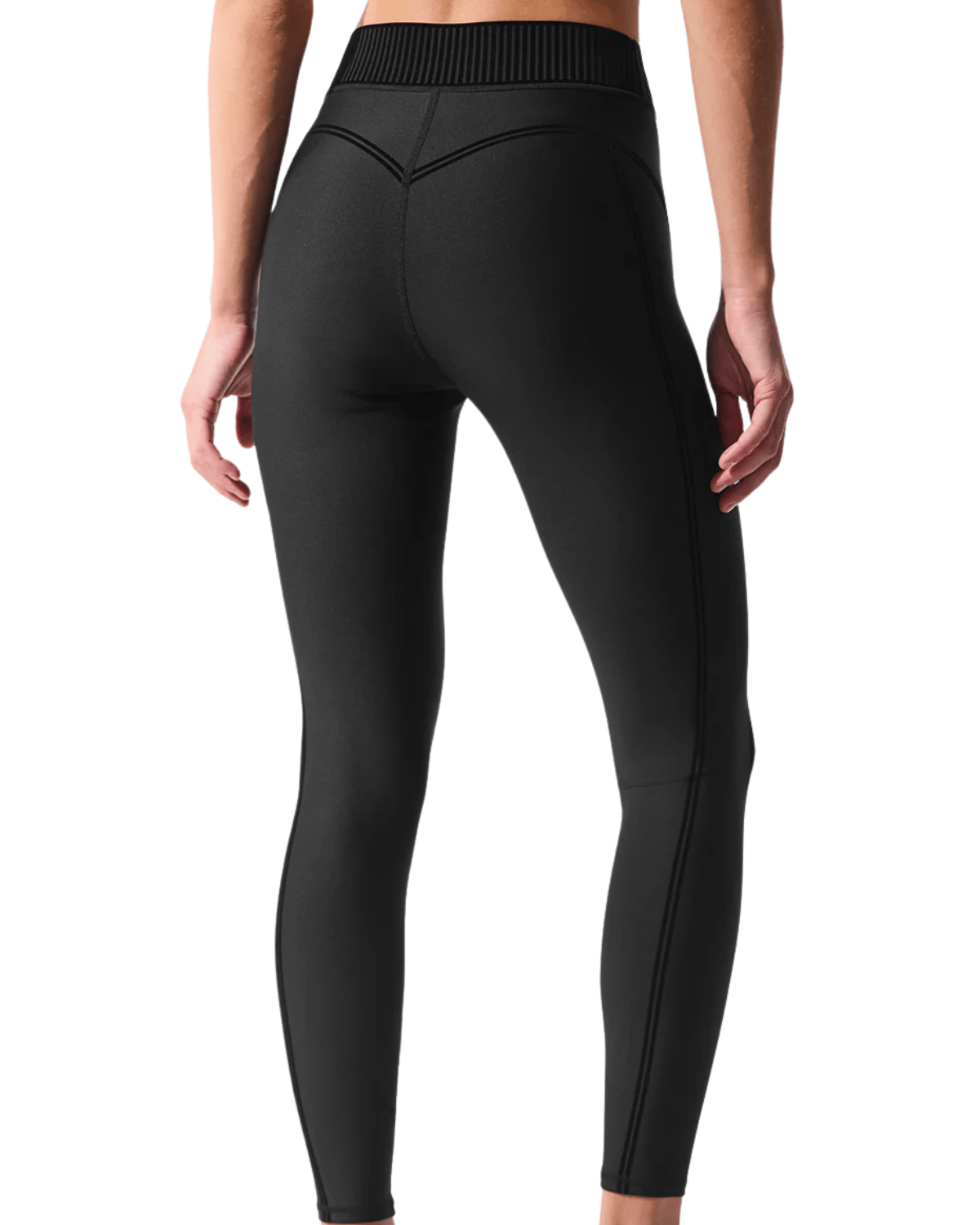 Calça Alo Yoga Airlift High - Waist 7/8 Line Up Legging Black Preto - Alo Yoga - w51154r - 1