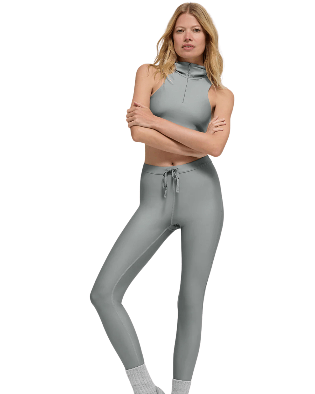 Calça Alo Yoga Legging Airlift High - Waist Light Speed Lunar Grey Cinza - Alo Yoga - w54239r - 1