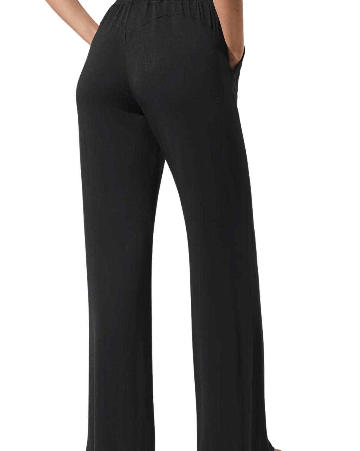Calça Flare Alo Yoga Semi - Sheer Delicate Lounge Preto - Alo Yoga - w54211r_00 - 1