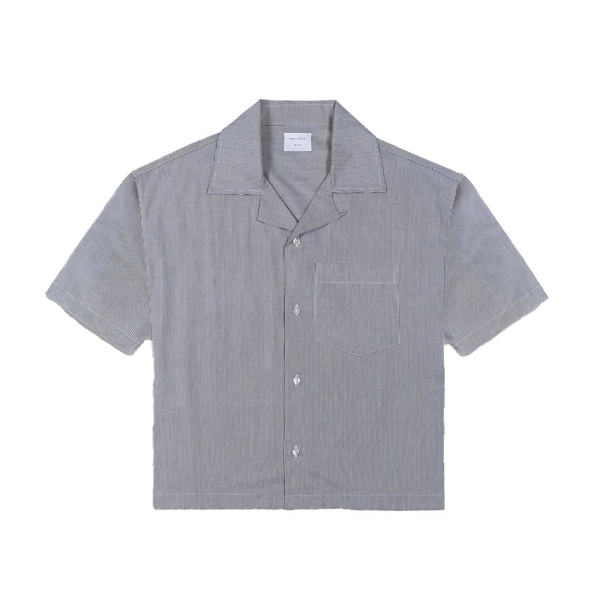Camisa Manga Curta Boxy Saint Studio Egípcio Listrada Marinho - Saint Studio -