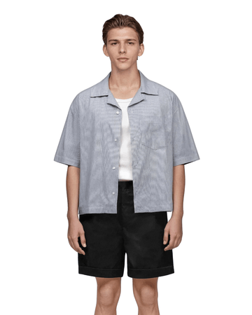 Camisa Manga Curta Boxy Saint Studio Egípcio Listrada Marinho - Camiseta - Saint Studio -