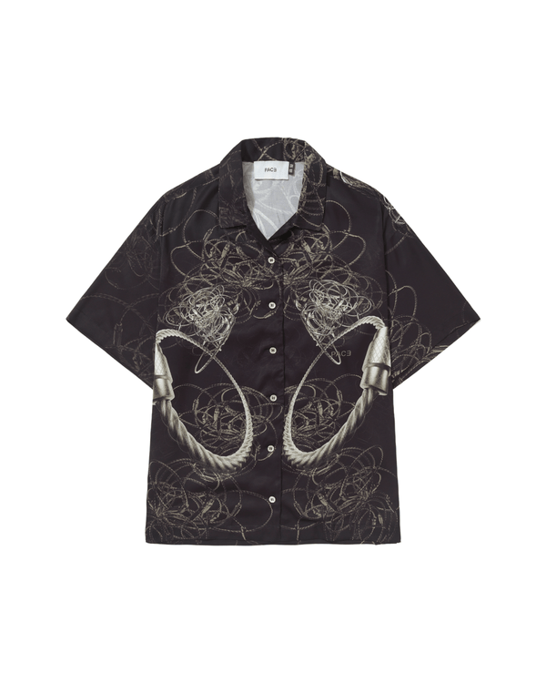 Camisa Pace Steel Cable Cuban Collar Preto em preto original na LK Sneakers