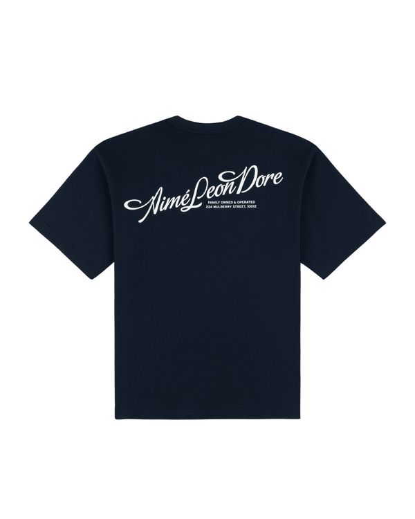 Camiseta Aimé Leon Dore Pappoús Logo Navy Blazer Azul