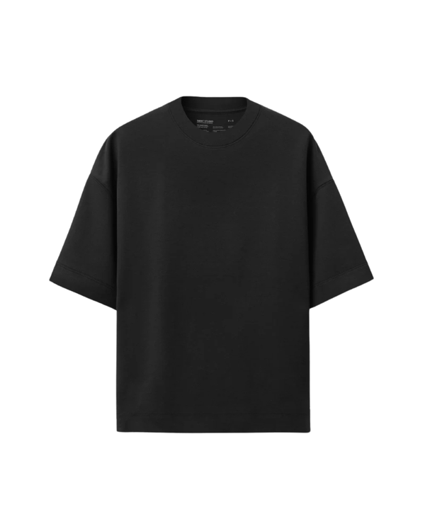 Camiseta Boxy Saint Studio Supima Preto em preto original na LK Sneakers
