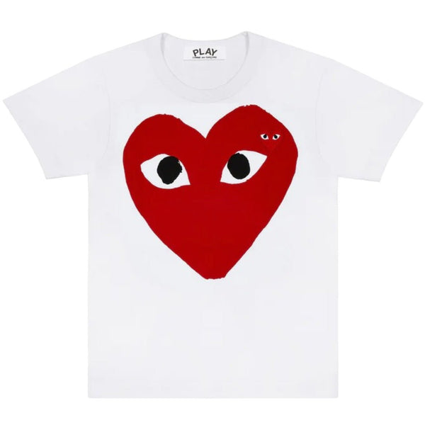 Camiseta Comme des Garçons Play Printed Heart Branco em branco original na LK Sneakers