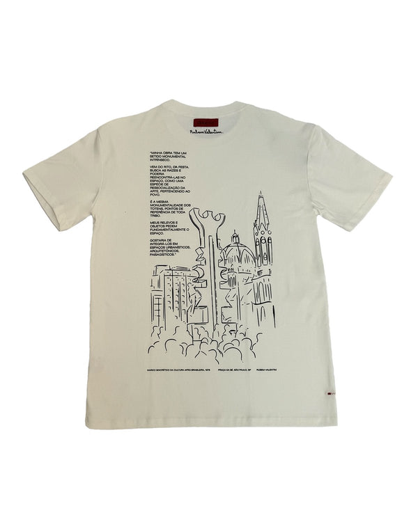 Camiseta Dane-se x Rubem Valentim Praça da Sé Off White em white original na LK Sneakers