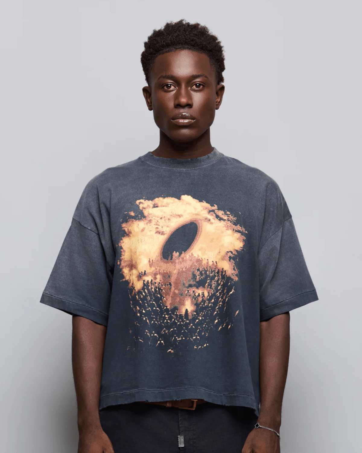 Camiseta Egho Studios Boxy Faded 'O Culto' Cinza - Egho Studios - EGST05 - 1