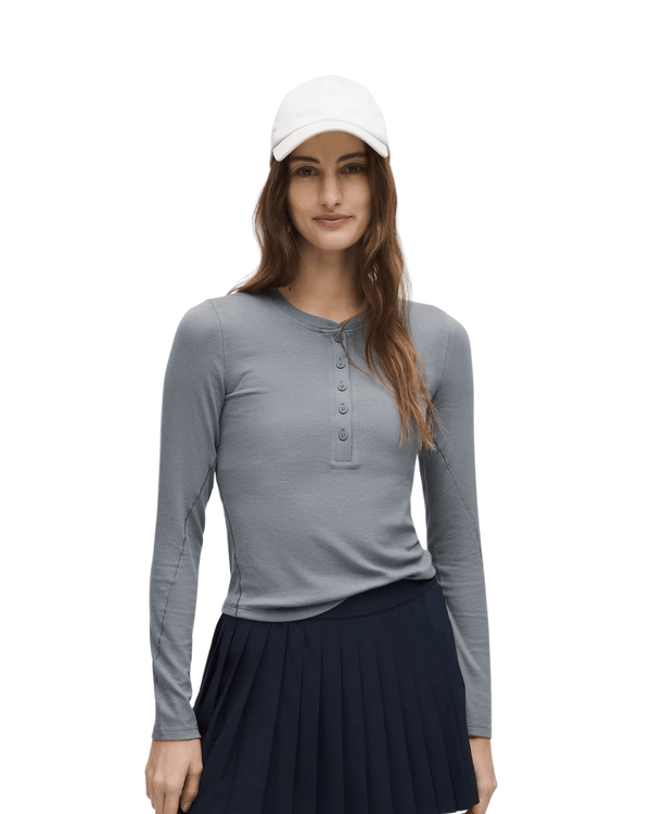 Camiseta Lululemon Hold Tight Henley original na LK Sneakers