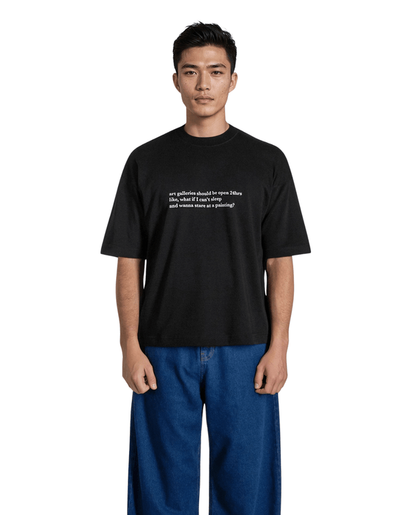 Camiseta Saint Studio Boxy SUPIMA Art Galleries Preta original na LK Sneakers