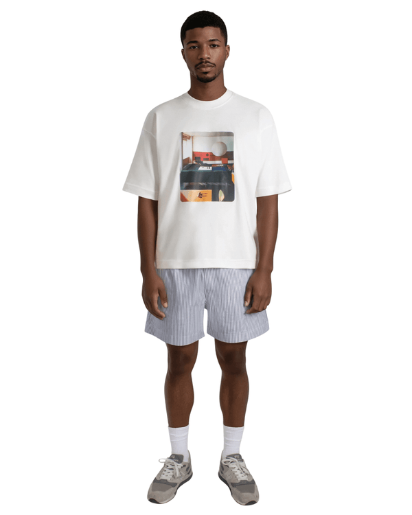 Camiseta Saint Studio Boxy Supima Mid Century Branco