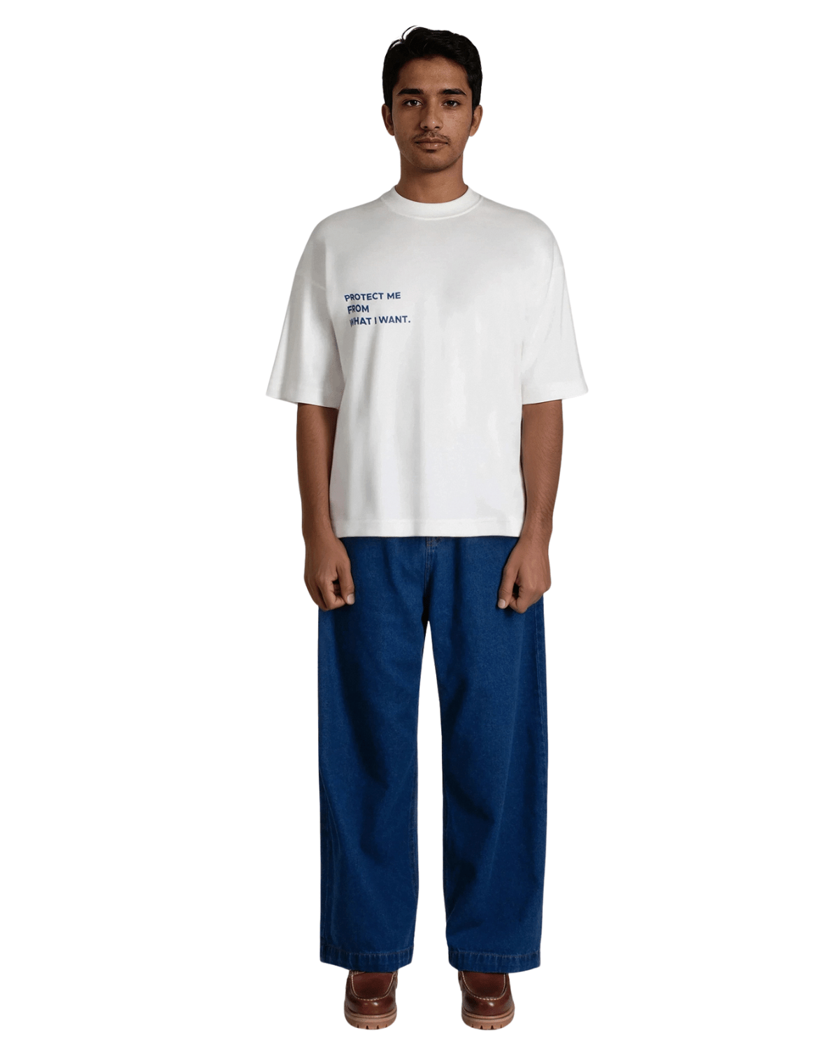Camiseta Saint Studio Boxy SUPIMA Protect Me Off White - Saint Studio -