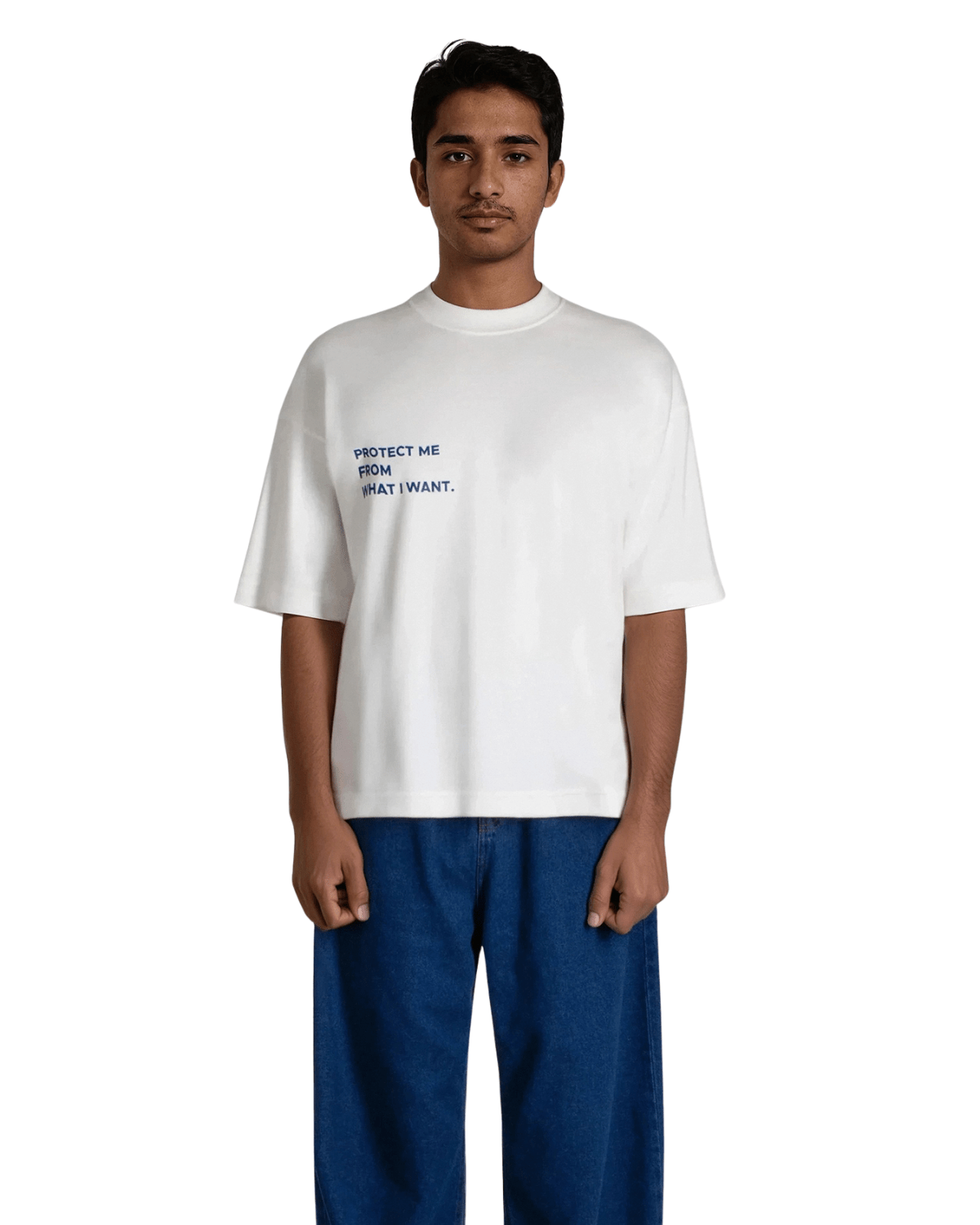 Camiseta Saint Studio Boxy SUPIMA Protect Me Off White - Saint Studio -