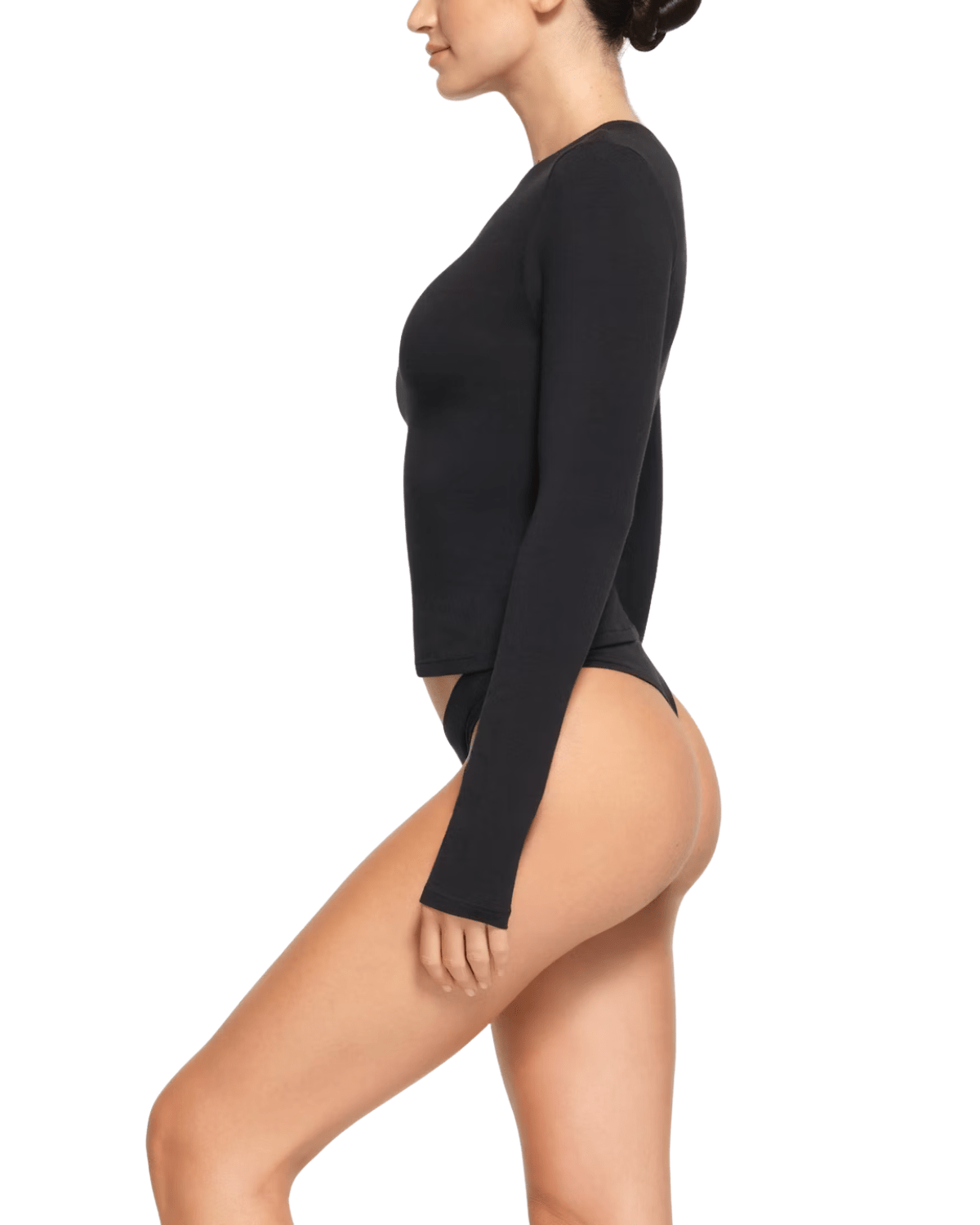 Camiseta Skims Manga Longa Cotton Jersey Soot Preto - Skims - 43774078391100