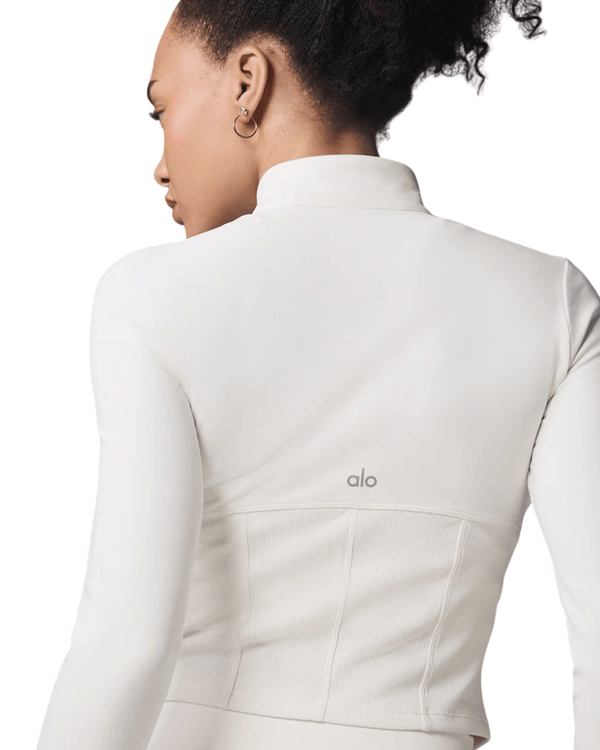 Jaqueta Alo Yoga Airbrush Corset Full Zip Ivory Creme
