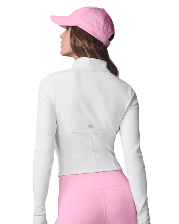 Jaqueta Alo Yoga Airbrush Corset Full Zip White Branco
