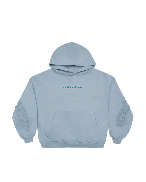 Moletom Cold Culture Distress Curved Shady Blue Azul em azul original na LK Sneakers