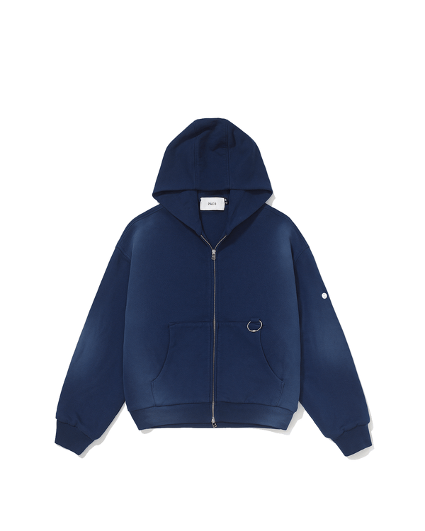 Moletom Pace Uniforma Zip Stone Navy Azul com capuz e zíper frontal