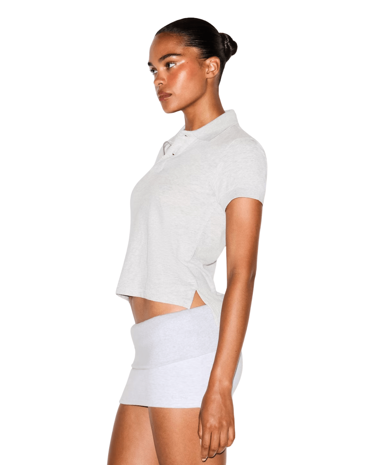 Polo Skims Baby Tee Worn in Jersey Light Heather Grey Cinza - Skims - 43774078391660