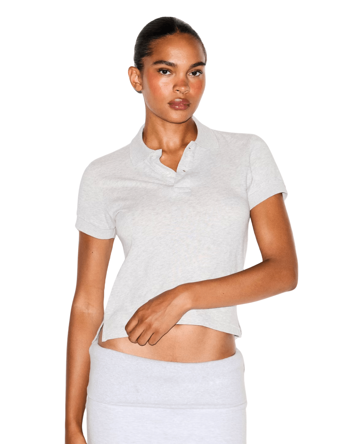Polo Skims Baby Tee Worn in Jersey Light Heather Grey Cinza - Skims - 43774078391660