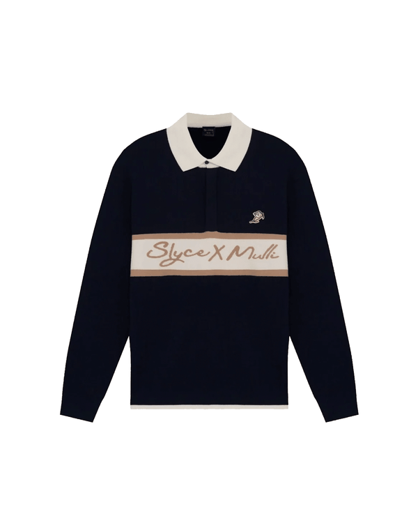Polo Slyce Tricot Manga Longa Slyce X Mulli Navy Azul Marinho