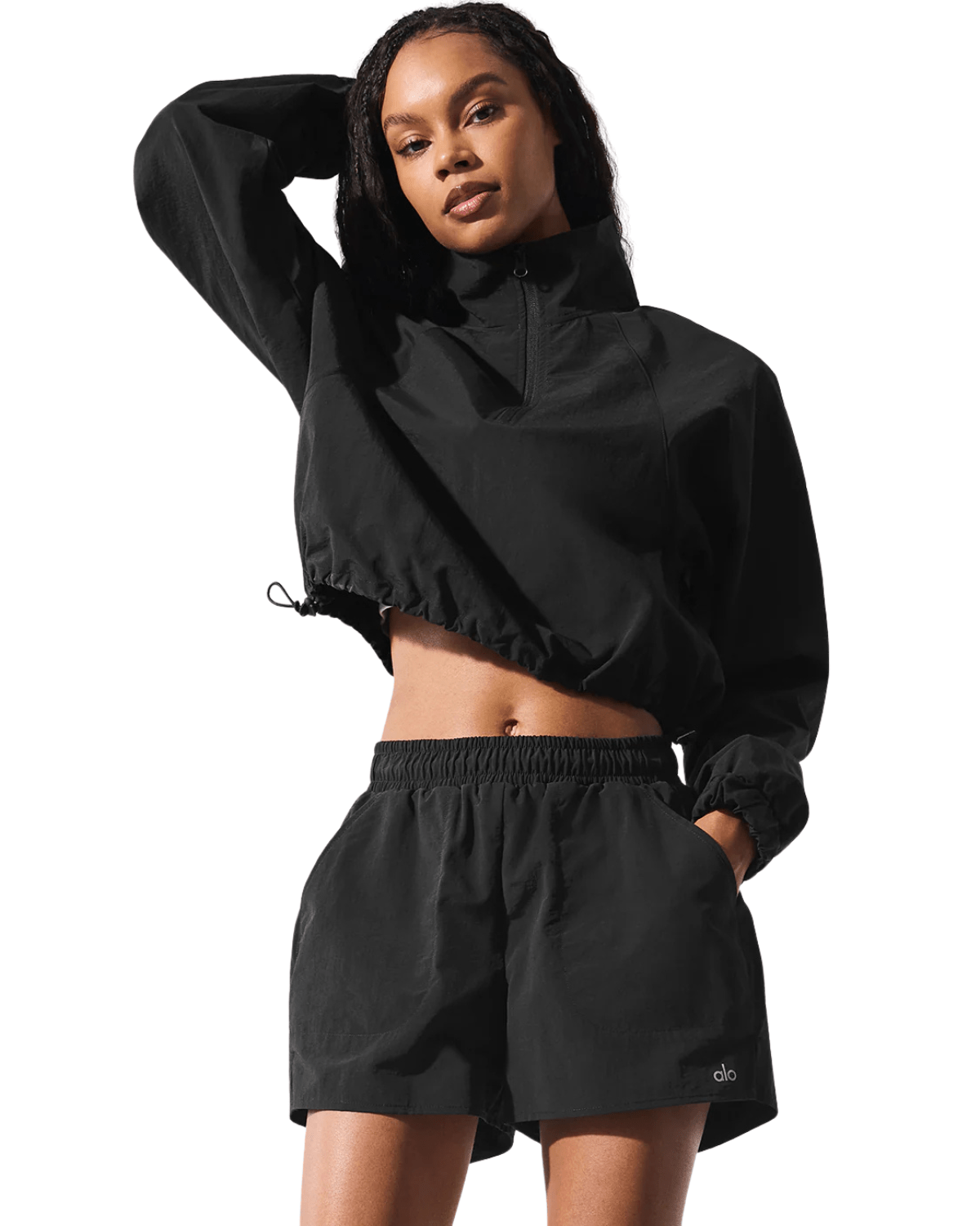 Short Alo Yoga Alumni Preto - Alo Yoga - w6273r_00 - 1