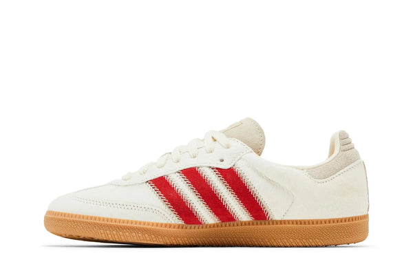 Tênis Adidas Samba OG Pony Hair Wonder Beige Better Scarlet Branco
