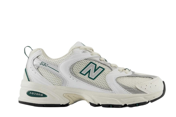 New Balance New Balance 530 Sea Salt White Marsh Green tênis em branco original na LK Sneakers