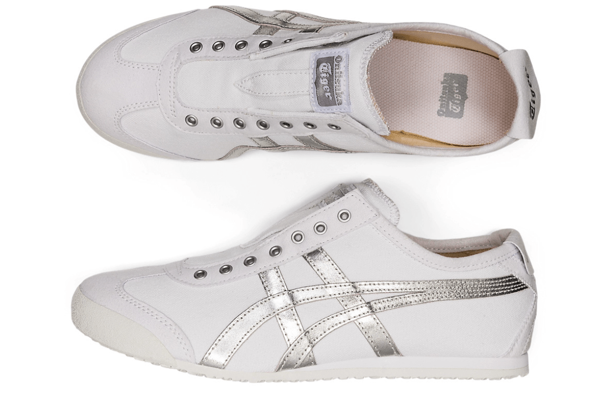 Tênis Onitsuka Tiger Mexico 66 Slip - On White Pure Silver Prateado - Onitsuka Tiger - 1183A962 - 101 - 1