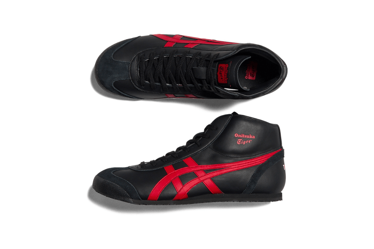Tênis Onitsuka Tiger Mexico Mid Runner Black/Classic Red Preto - Onitsuka Tiger - 1183B577.001 - 1