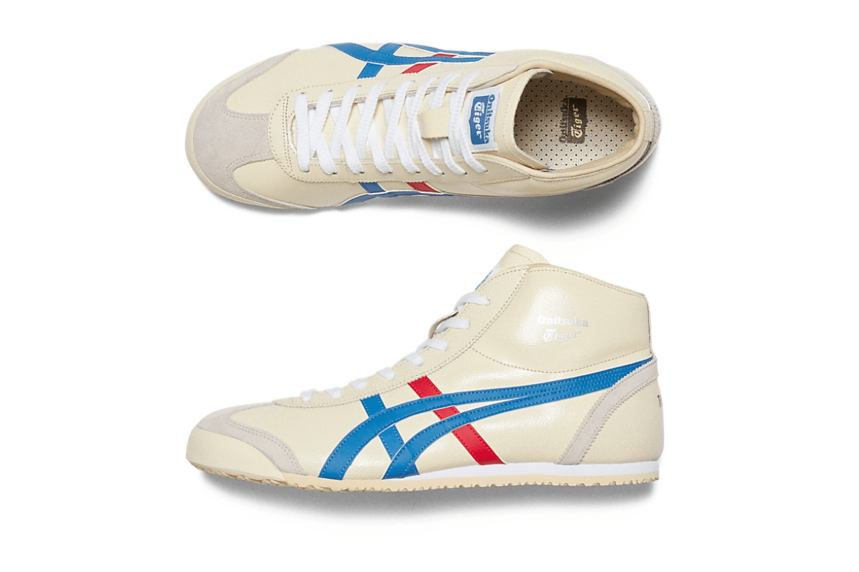 Tênis Onitsuka Tiger Mexico Mid Runner White/Blue Bege - Onitsuka Tiger - 1183B577.102 - 1