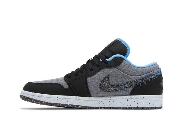 Tênis Nike Air Jordan 1 Low Crater Grey University Blue Preto