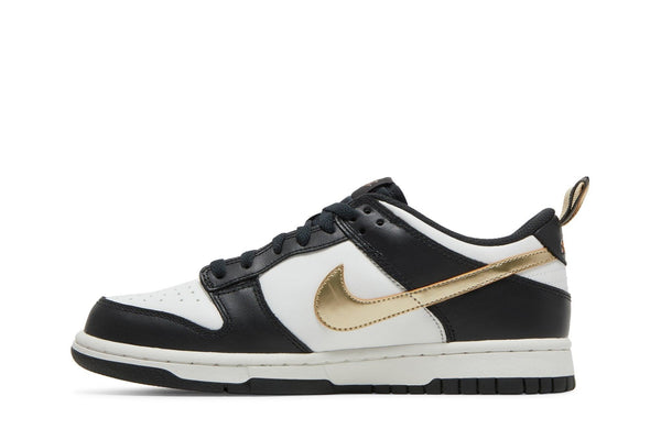 Tênis Nike Dunk Low GS Black/White Metallic Preto