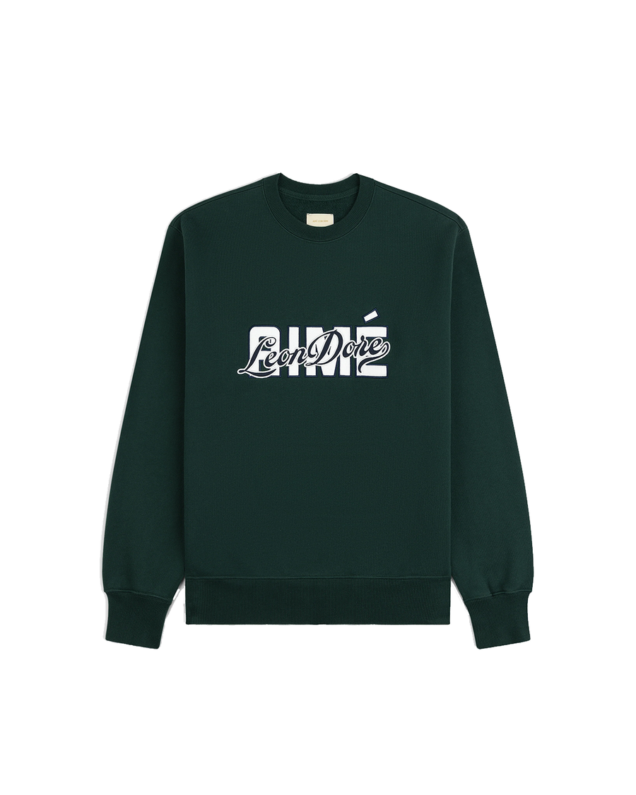 Moletom Aimé Leon Dore Overlay Logo Crewneck Sweatshirt Verde