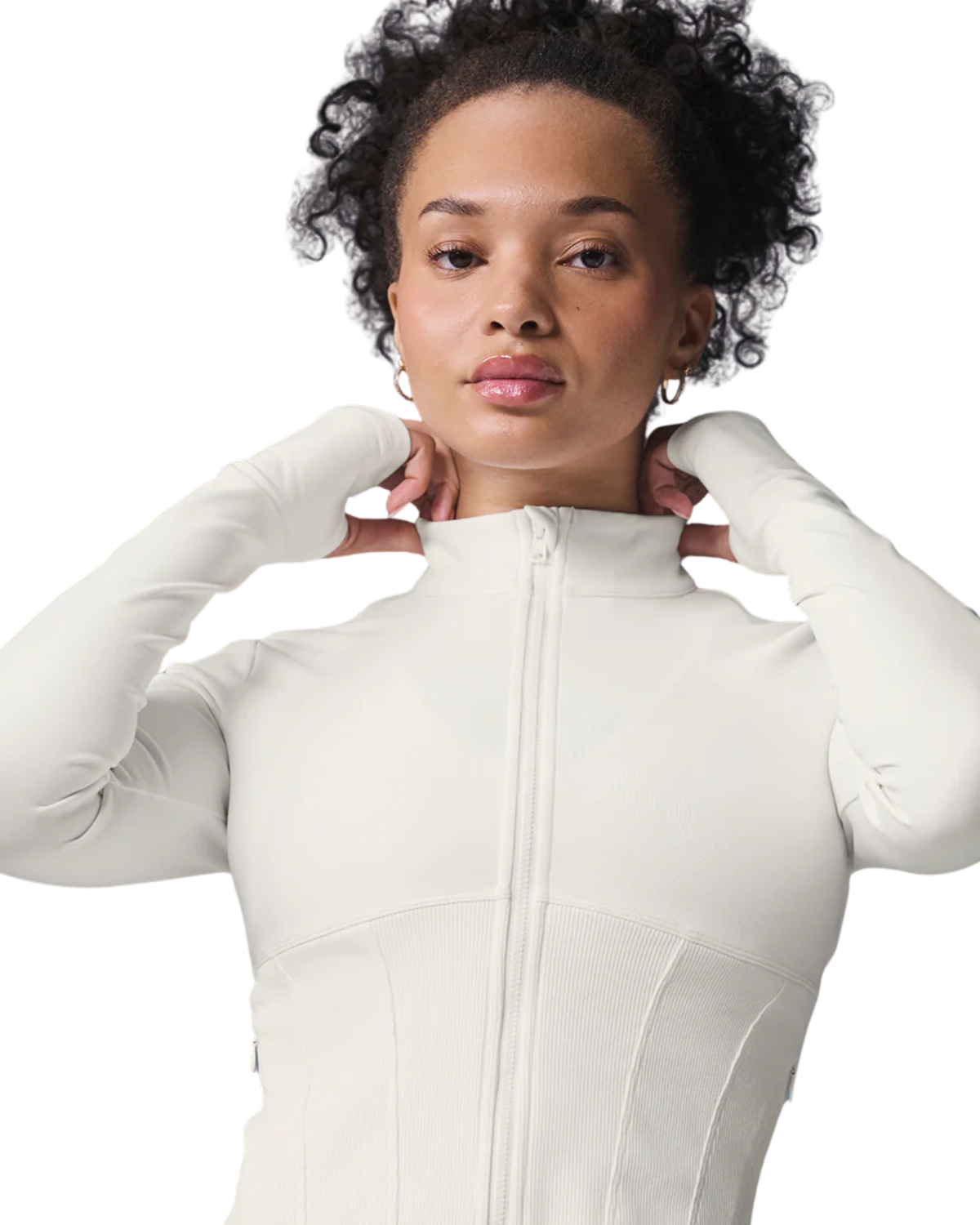 Jaqueta Alo Yoga Airbrush Corset Full Zip Ivory Creme