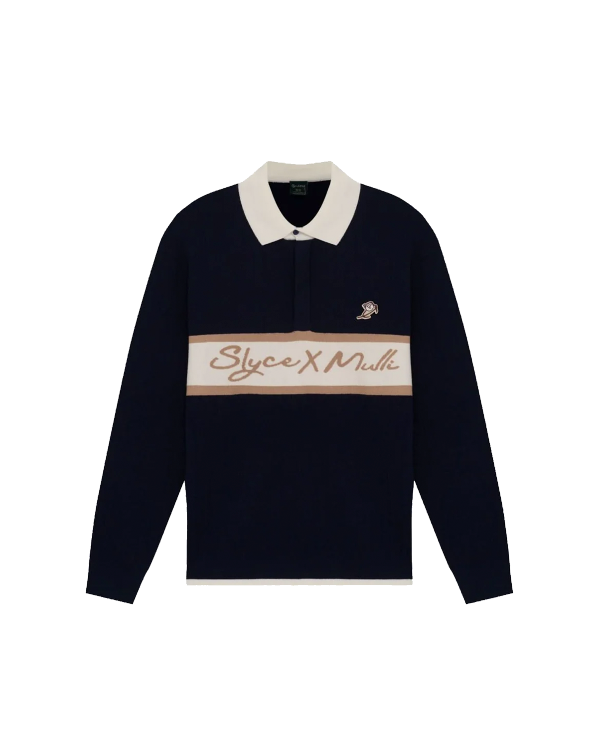 Polo Slyce Tricot Manga Longa Slyce X Mulli Navy Azul Marinho