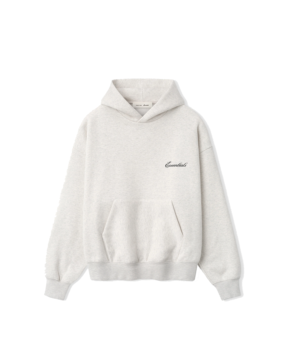 Moletom Fear Of God Essentials Signature SS26 Classic Hoodie Oatmeal Heather Cinza