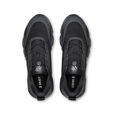 Vista traseira do On Running x Loewe On Running Cloudsolo Loewe Black mostrando calcanheira e detalhes do solado