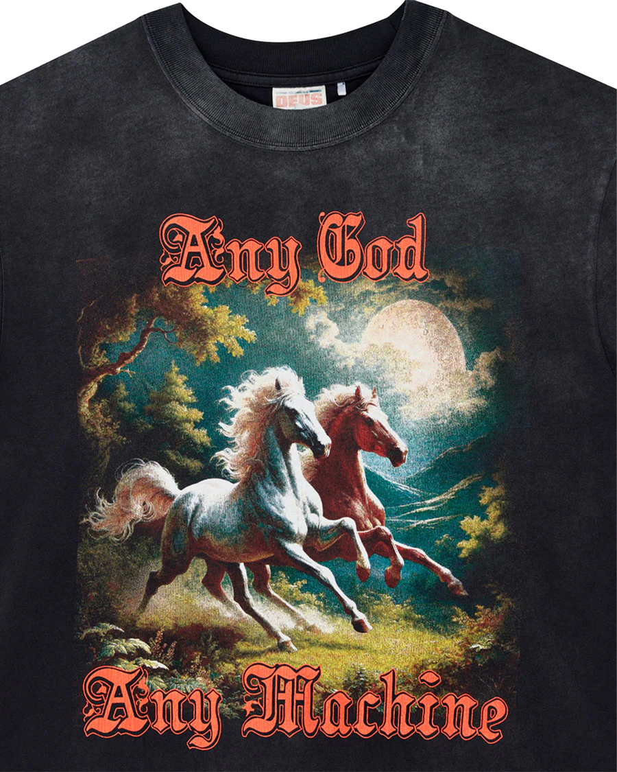 Camiseta Deus Ex Machina Box Fit Horseplay Chumbo Cinza