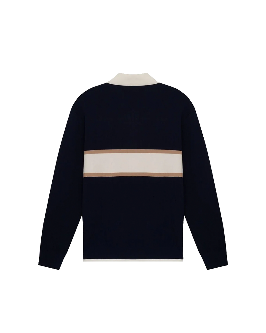 Polo Slyce Tricot Manga Longa Slyce X Mulli Navy Azul Marinho