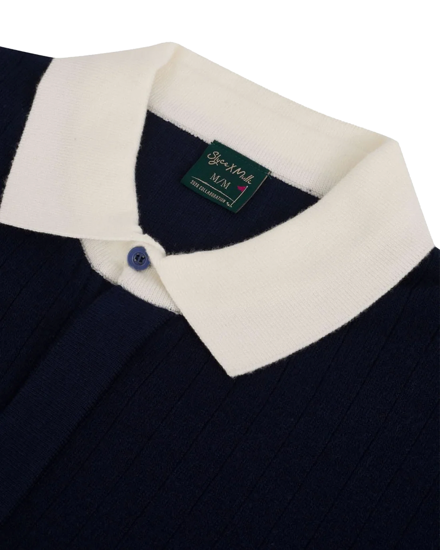 Polo Slyce Tricot Manga Longa Slyce X Mulli Navy Azul Marinho