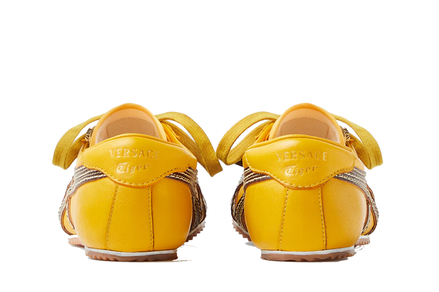 Tênis Onitsuka Tiger x Versace TAI-CHI Sakura Nappa Sneakers Brown Yellow Amarelo