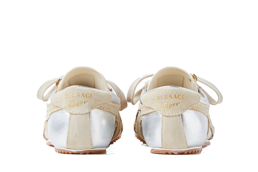 Tênis Onitsuka Tiger x Versace TAI-CHI Sakura Metallic Sneakers Silver Gold Prateado
