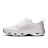Vista frontal do On Running x Loewe On Running Cloudsolo Loewe White Light Grey mostrando biqueira e costuras