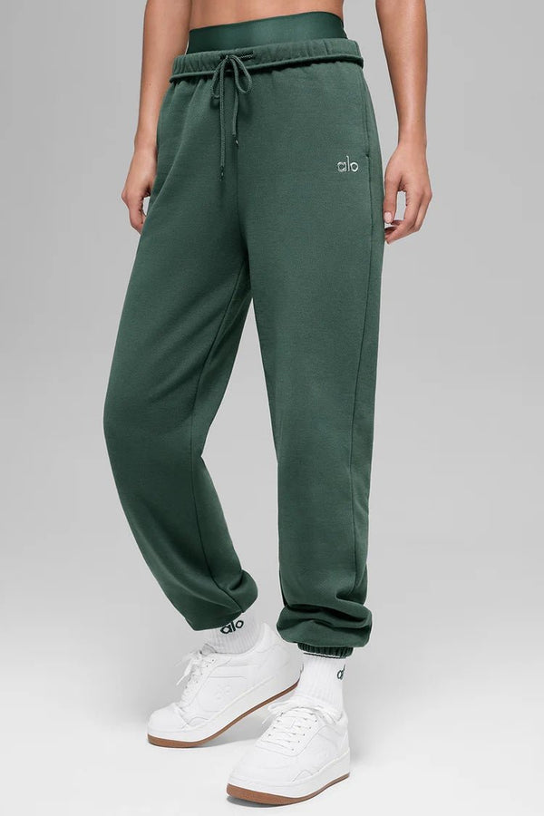 Accolade Straight Leg Sweatpant - Charcoal Green verde