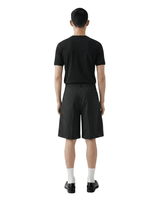 Bermuda Saint Studio Alfaiataria Algodão Orgânico Risca de Giz Preto